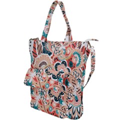 Baatik Floral Print Shoulder Tote Bag by designsbymallika