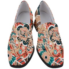 Baatik Floral Print Women s Chunky Heel Loafers by designsbymallika