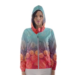 Mandala Pattern Women s Hooded Windbreaker by designsbymallika