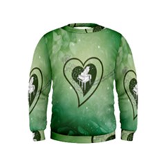 Music, Piano On A Heart Kids  Sweatshirt by FantasyWorld7