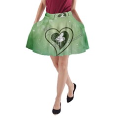 Music, Piano On A Heart A-line Pocket Skirt by FantasyWorld7