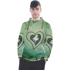 Music, Piano On A Heart Men s Pullover Hoodie by FantasyWorld7