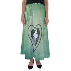 Music, Piano On A Heart Flared Maxi Skirt by FantasyWorld7