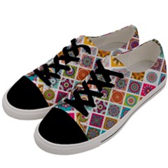Ethnic Mandala Pattern Men s Low Top Canvas Sneakers by designsbymallika