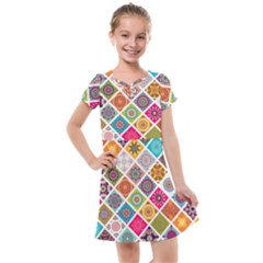 Ethnic Mandala Pattern Kids  Cross Web Dress by designsbymallika