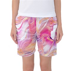 Pink Paint Brush Women s Basketball Shorts