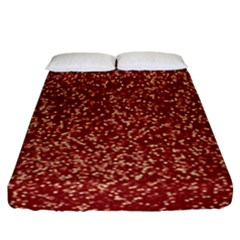 Burgundy Red Confetti Pattern Abstract Art Fitted Sheet (california King Size) by yoursparklingshop