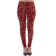 Burgundy Red Confetti Pattern Abstract Art Lightweight Velour Leggings by yoursparklingshop