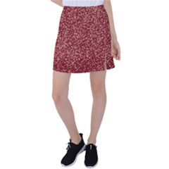 Burgundy Red Confetti Pattern Abstract Art Tennis Skirt by yoursparklingshop