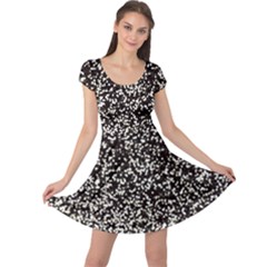 Black And White Confetti Pattern Cap Sleeve Dress by yoursparklingshop