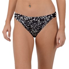 Black And White Confetti Pattern Band Bikini Bottom by yoursparklingshop