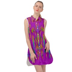 Festive Rainbow, Season To Wear Popart Sleeveless Shirt Dress by pepitasart