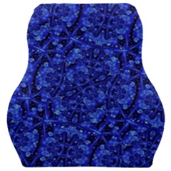 Blue Fancy Ornate Print Pattern Car Seat Velour Cushion  by dflcprintsclothing