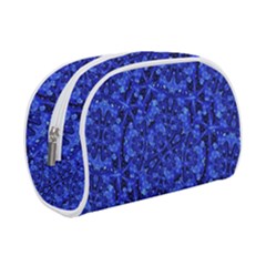 Blue Fancy Ornate Print Pattern Makeup Case (small) by dflcprintsclothing