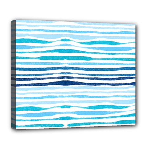 Blue Waves Pattern Deluxe Canvas 24  X 20  (stretched) by designsbymallika