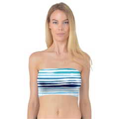 Blue Waves Pattern Bandeau Top by designsbymallika