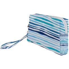 Blue Waves Pattern Wristlet Pouch Bag (small)