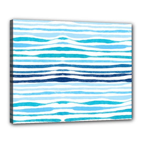 Blue Waves Pattern Canvas 20  X 16  (stretched) by designsbymallika