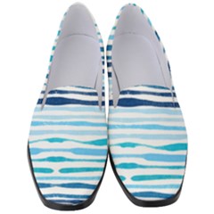 Blue Waves Pattern Women s Classic Loafer Heels by designsbymallika