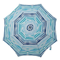 Blue Waves Pattern Hook Handle Umbrellas (small) by designsbymallika