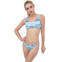 Blue Waves Pattern The Little Details Bikini Set by designsbymallika