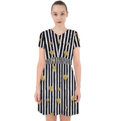 Stripes Heart Pattern Adorable In Chiffon Dress by designsbymallika