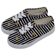 Stripes Heart Pattern Kids  Classic Low Top Sneakers by designsbymallika