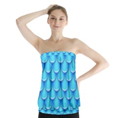 Blue Scale Pattern Strapless Top by designsbymallika