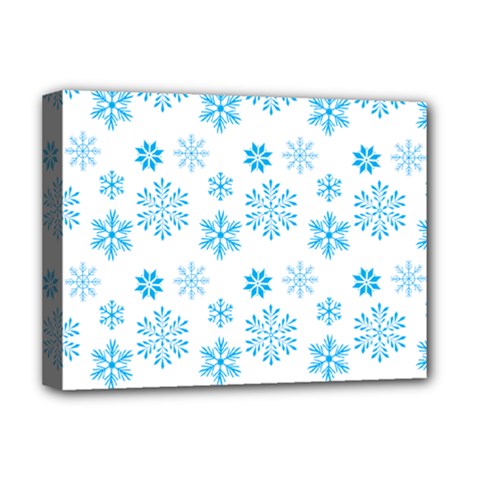 Snowflakes Pattern Deluxe Canvas 16  X 12  (stretched)  by designsbymallika