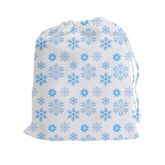 Snowflakes Pattern Drawstring Pouch (2xl) by designsbymallika