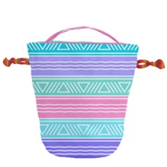Aztec Print Drawstring Bucket Bag by designsbymallika