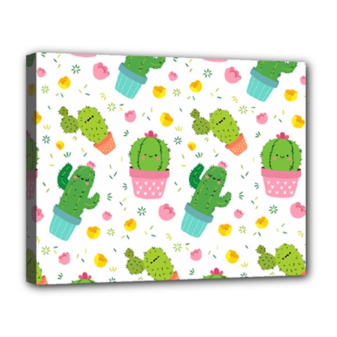 cactus pattern Canvas 14  x 11  (Stretched)