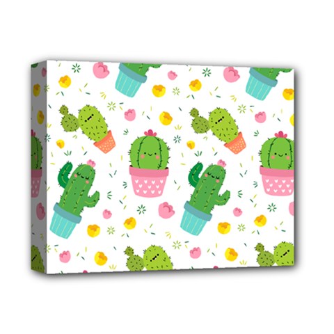 cactus pattern Deluxe Canvas 14  x 11  (Stretched)