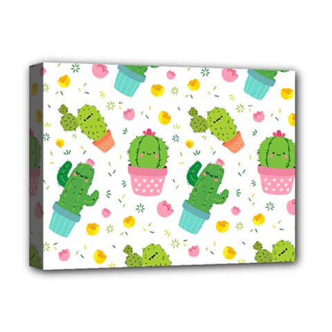 cactus pattern Deluxe Canvas 16  x 12  (Stretched) 