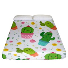 cactus pattern Fitted Sheet (Queen Size)