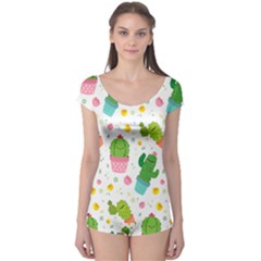 cactus pattern Boyleg Leotard 