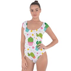 cactus pattern Short Sleeve Leotard 