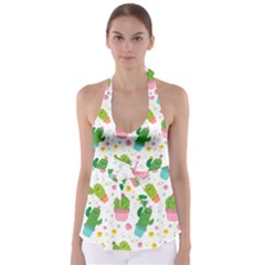 cactus pattern Babydoll Tankini Top