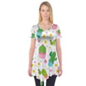 cactus pattern Short Sleeve Tunic  View1