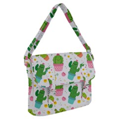 cactus pattern Buckle Messenger Bag