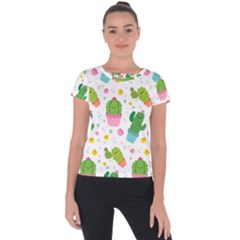 cactus pattern Short Sleeve Sports Top 