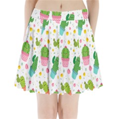 cactus pattern Pleated Mini Skirt