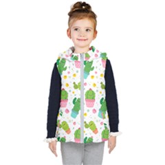 cactus pattern Kids  Hooded Puffer Vest