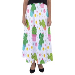 cactus pattern Flared Maxi Skirt