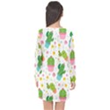 cactus pattern Long Sleeve Chiffon Shift Dress  View2