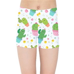 cactus pattern Kids  Sports Shorts