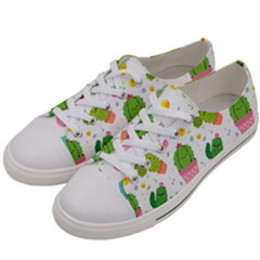 cactus pattern Women s Low Top Canvas Sneakers