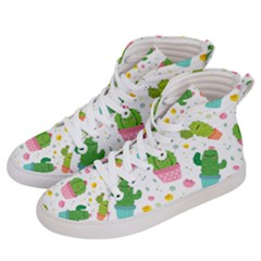 cactus pattern Women s Hi-Top Skate Sneakers