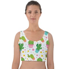 cactus pattern Velvet Crop Top