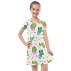 cactus pattern Kids  Cross Web Dress